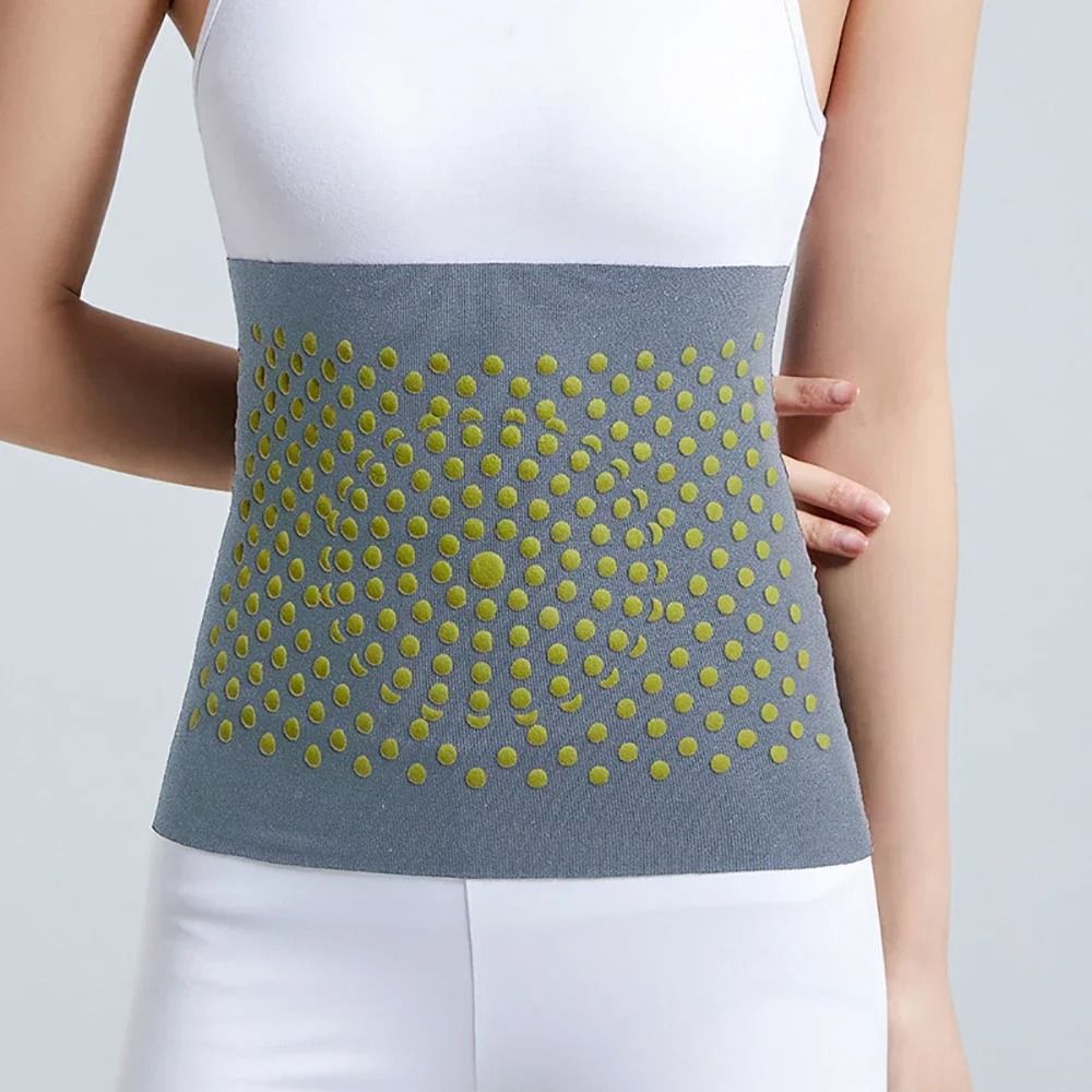 New Lower Back Self-Heating Hot Mugwort Therapy Warm Waistband Lumbar Back Brace Waist Support Belt Waist Protection GRAY M